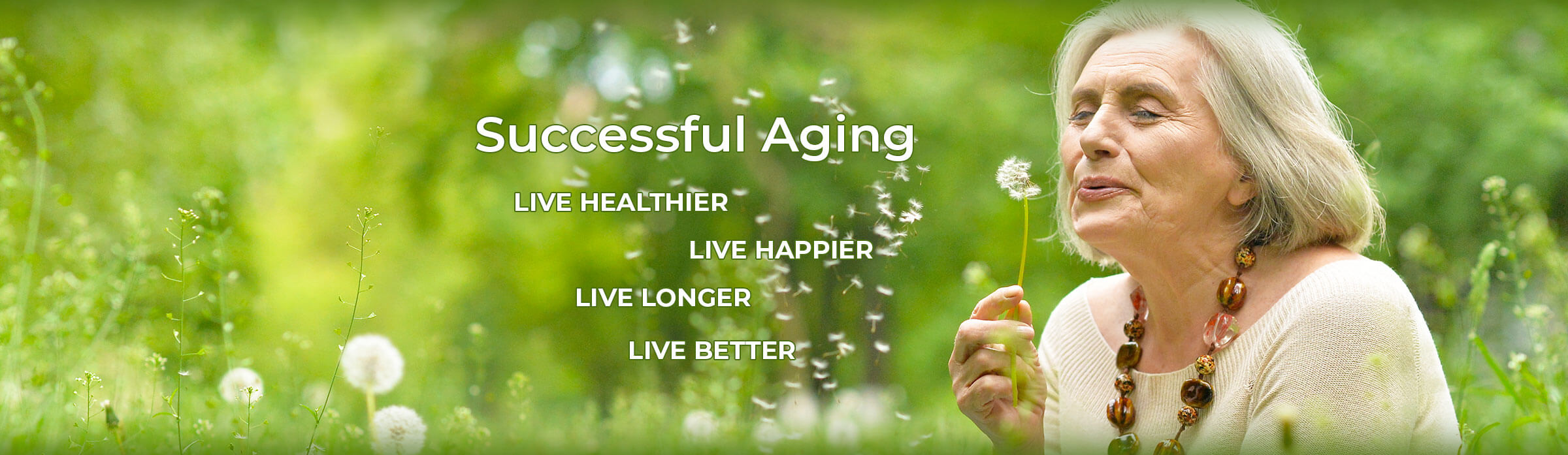 we-promote-successful-aging lady blowing dandelion